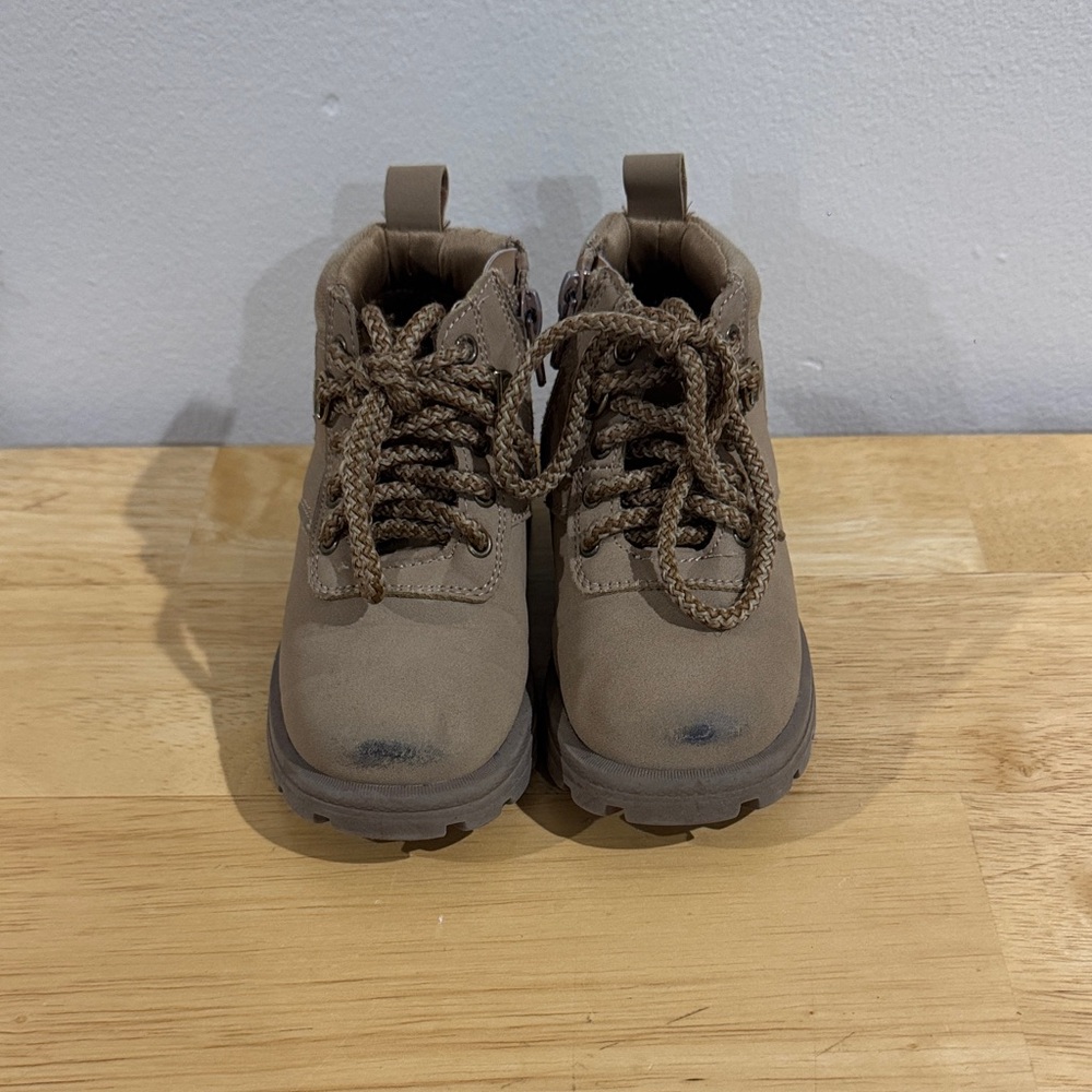 Primark Toddler Tan Faux Suede Work Boots (Size 8)